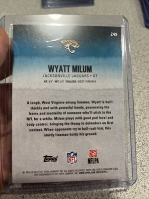 2026 Topps Signature Class Wyatt Milum Green RC #/150 - Jaguars