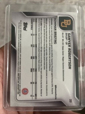 2025 Bowman Chrome U Sawyer Robertson Green Lava Refractor /99