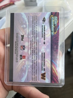 2025 Topps Chrome Cosmic Lamar Jackson Jayden Daniels Star Clusters SP Insert
