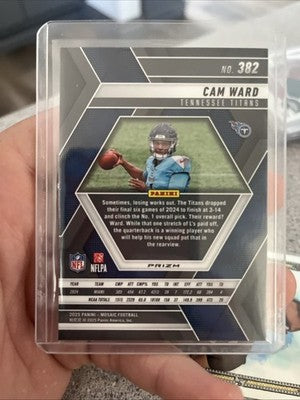 Cam Ward Red Camo 2025 Panini Mosaic #382 Titans