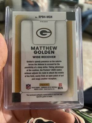 Panini 2025 Donruss Rookie Phenom Matthew Golden #RPJ-MGN Packers Card