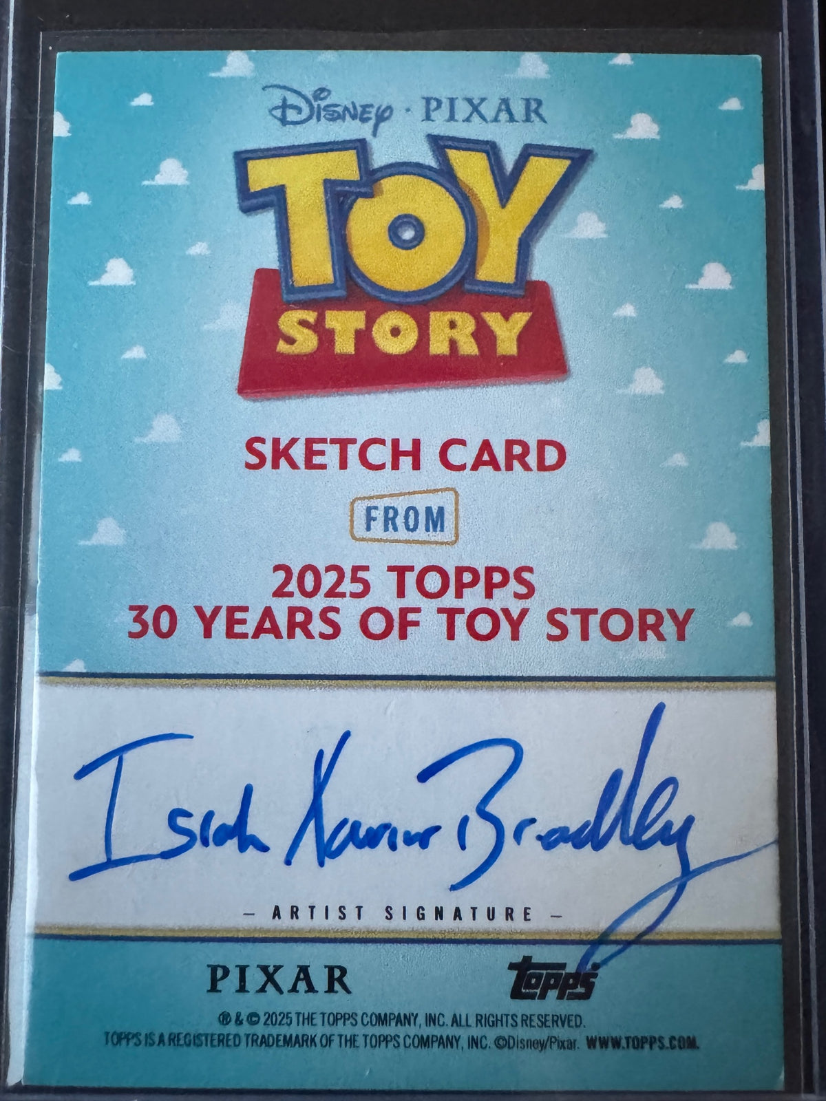2025 Topps Crystal Pixar 30 Years of Toy Story Tinny on Card Auto
