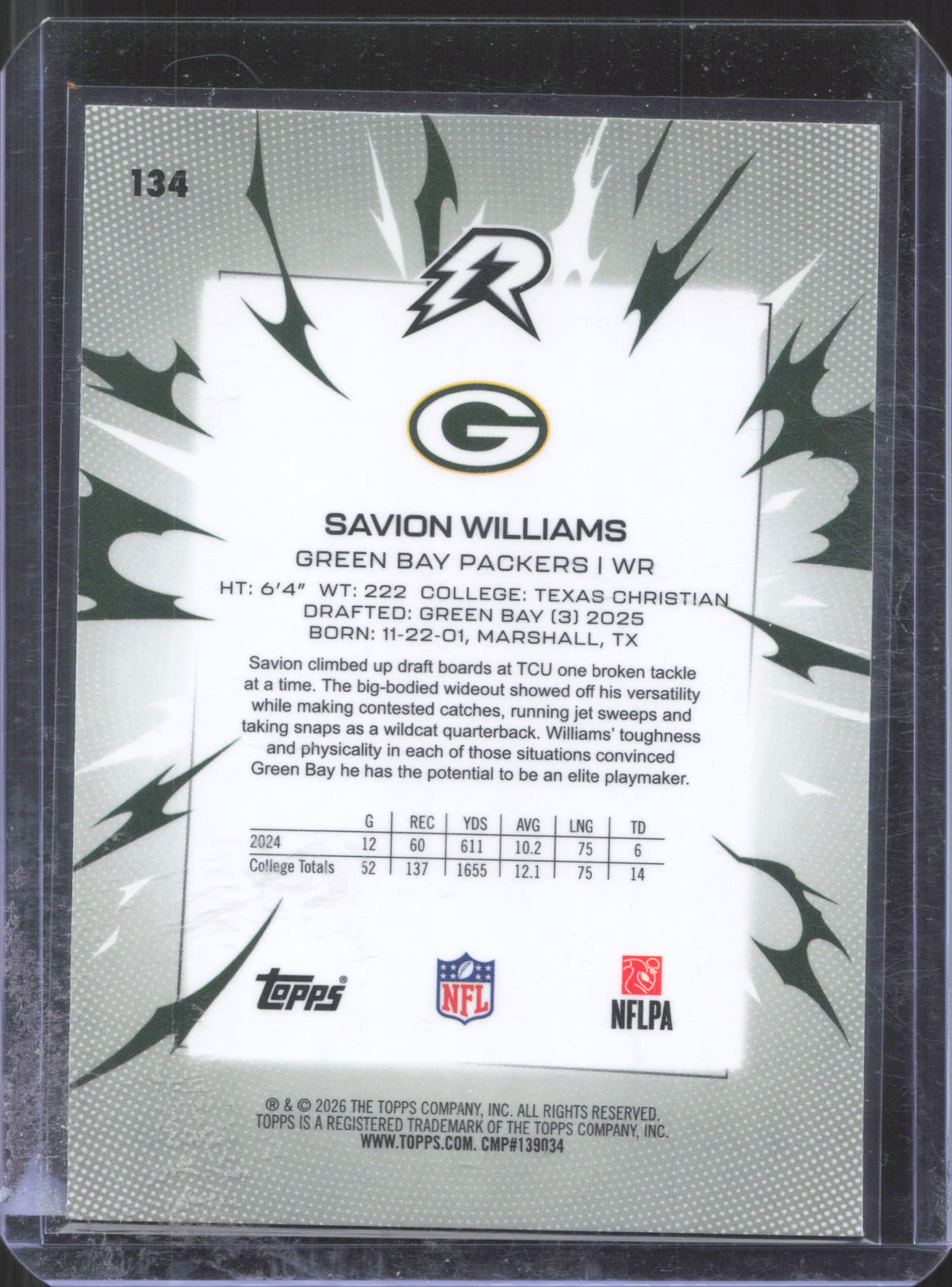 Topps 2025 Topps Resurgence Savion Williams #134