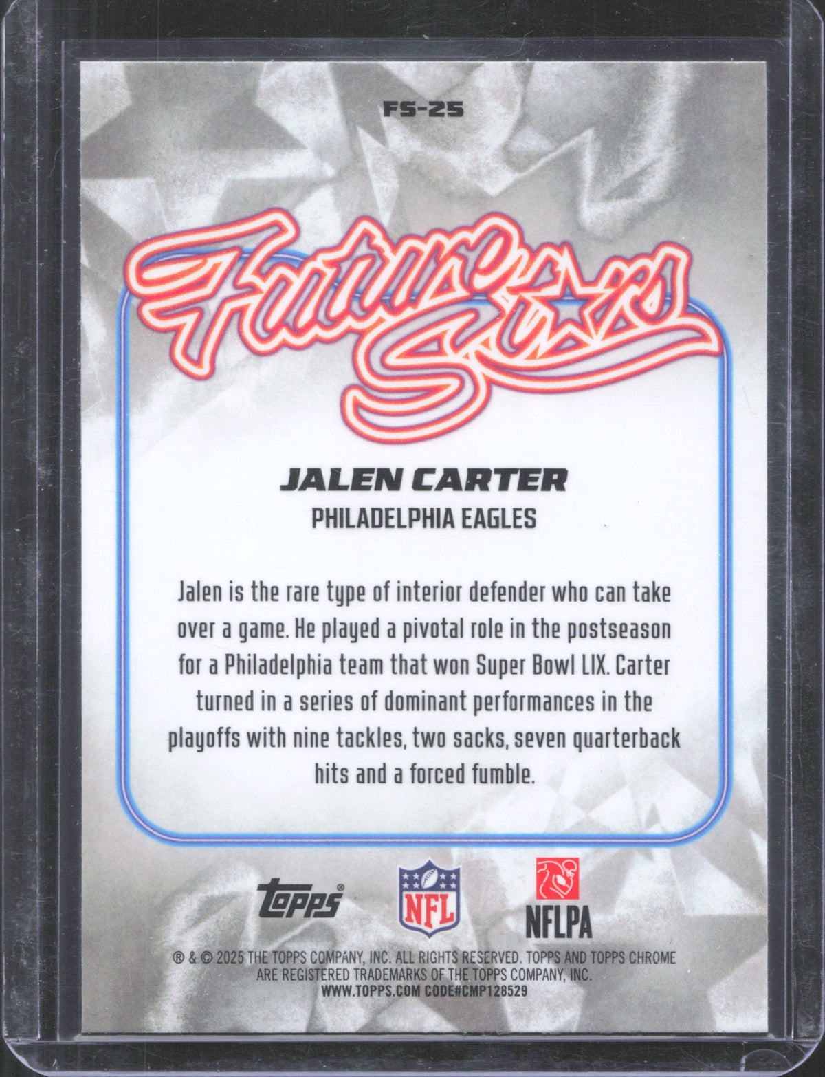 2025 Topps Chrome Jalen Carter #FS-25 Future Stars
