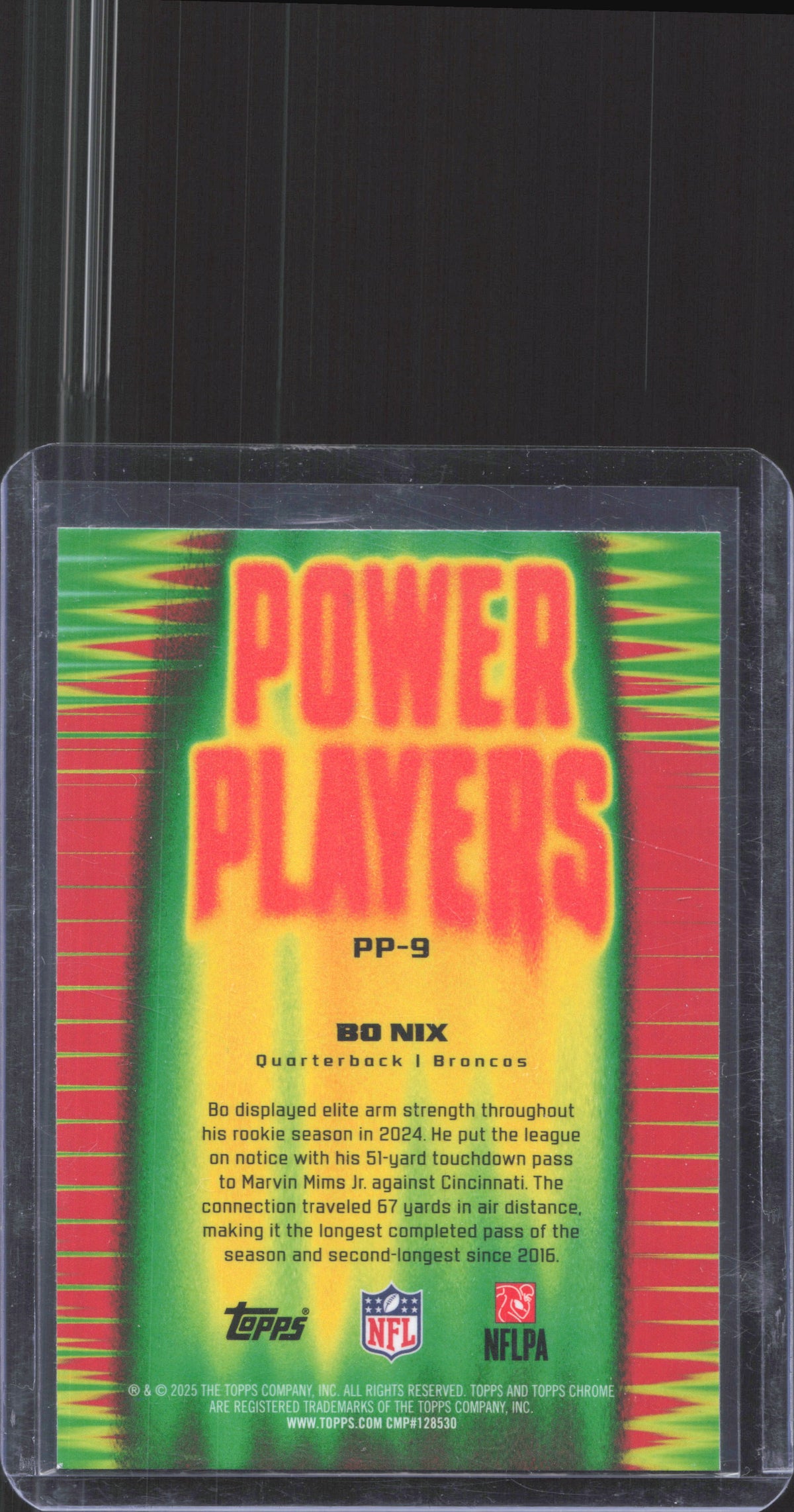 2025 Topps Chrome Bo Nix #PP-9 Power Players