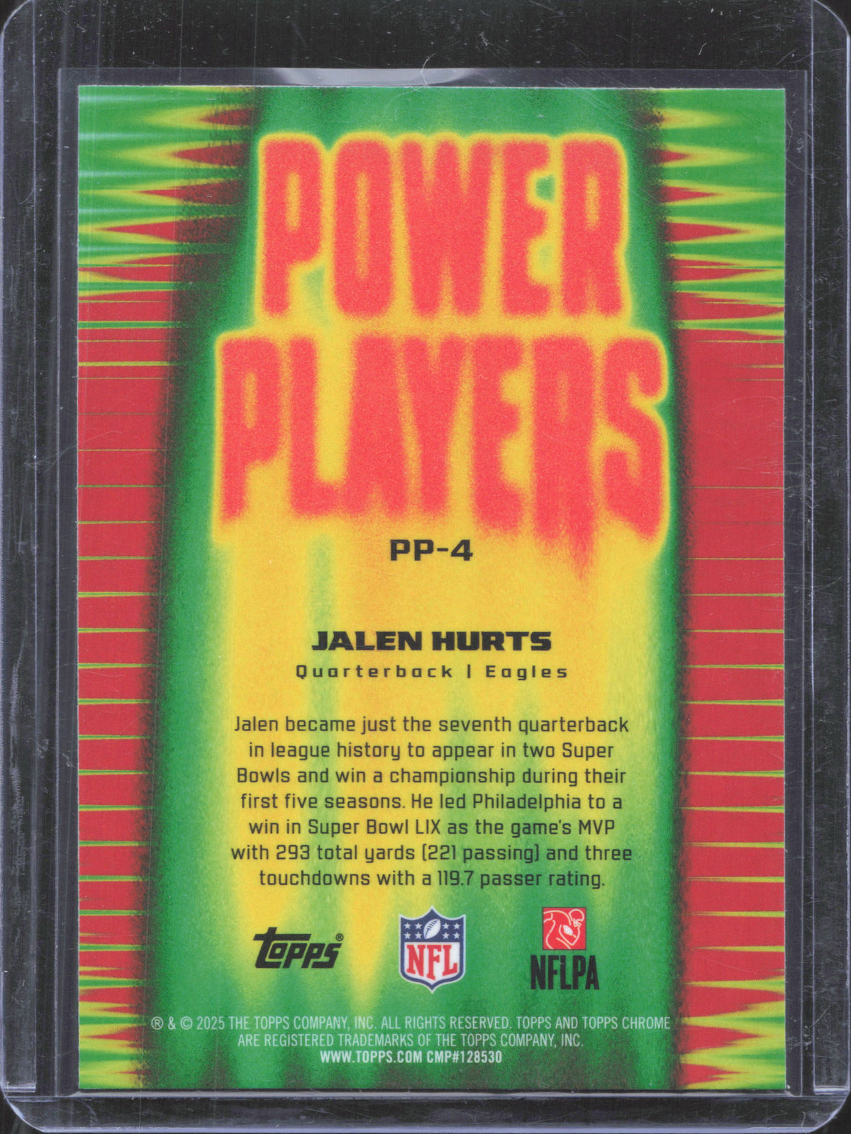 2025 Topps Chrome Jalen Hurts #PP-4 Power Players