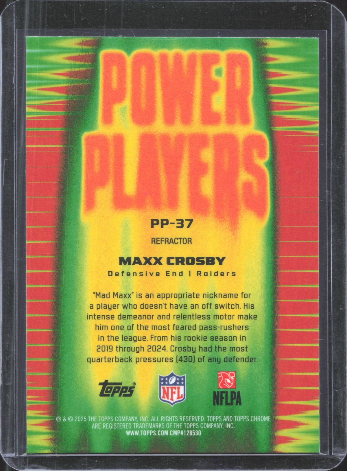 Topps 2025 Topps Chrome Maxx Crosby #PP-37 Power Players Refractor