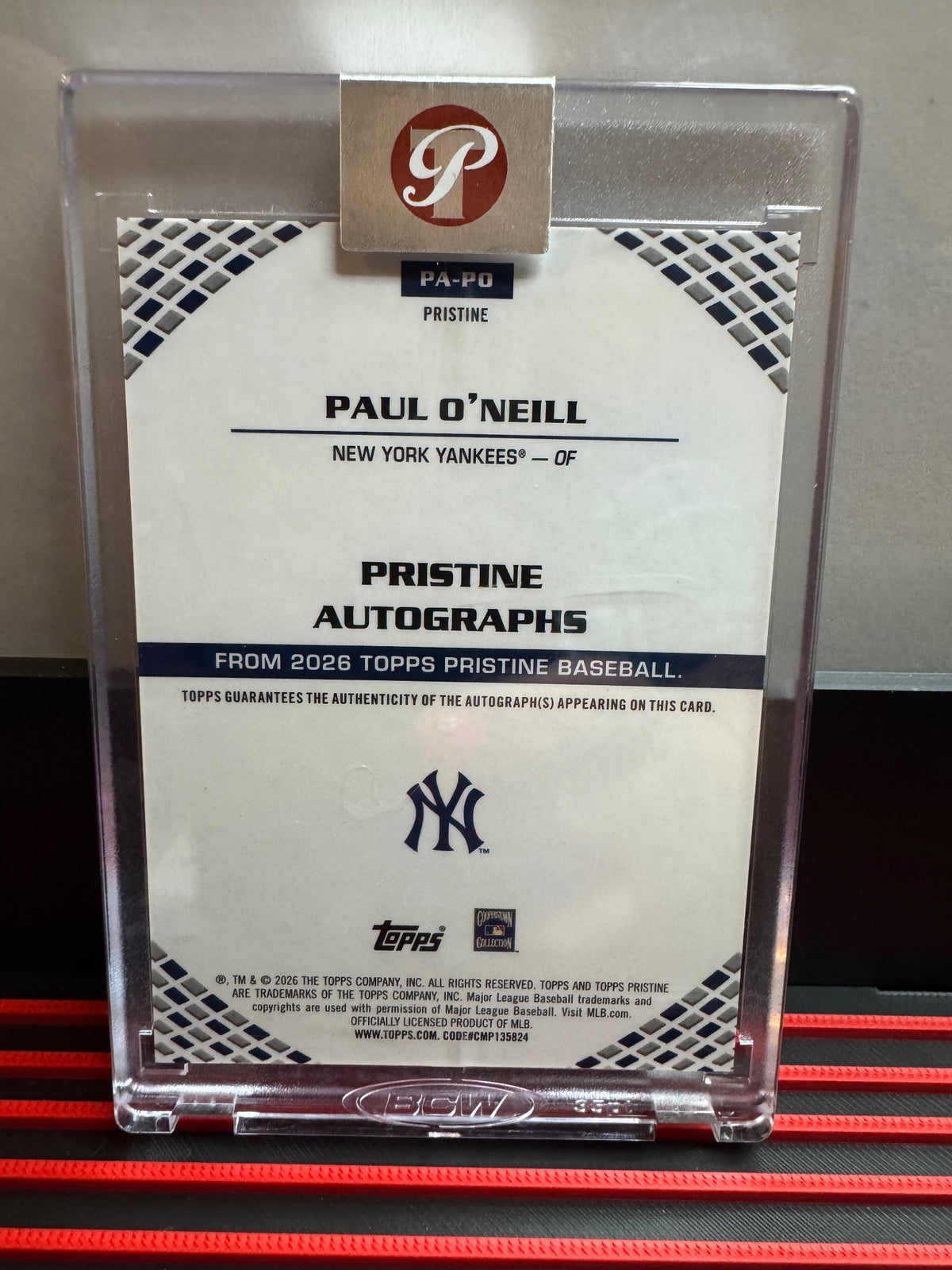 2026 Topps Pristine Paul O'Neill #PA-PO Pristine Encased Autographs