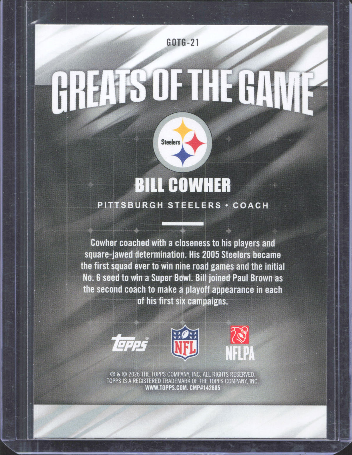 Topps 2026 Topps Flagship Bill Cowher #GOTG-21 Greats of the Game