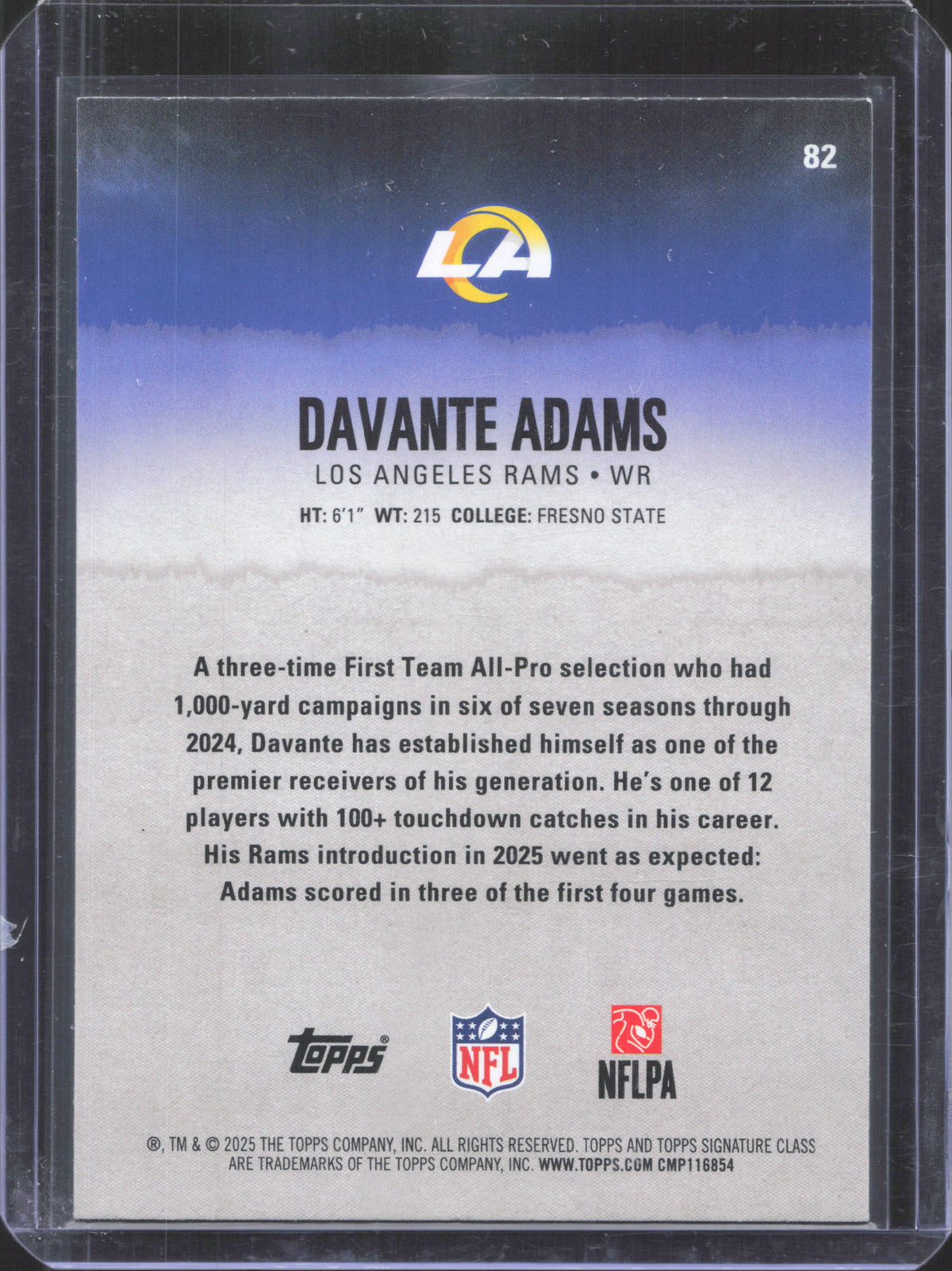 2025 Topps Signature Class Davante Adams #82 /175