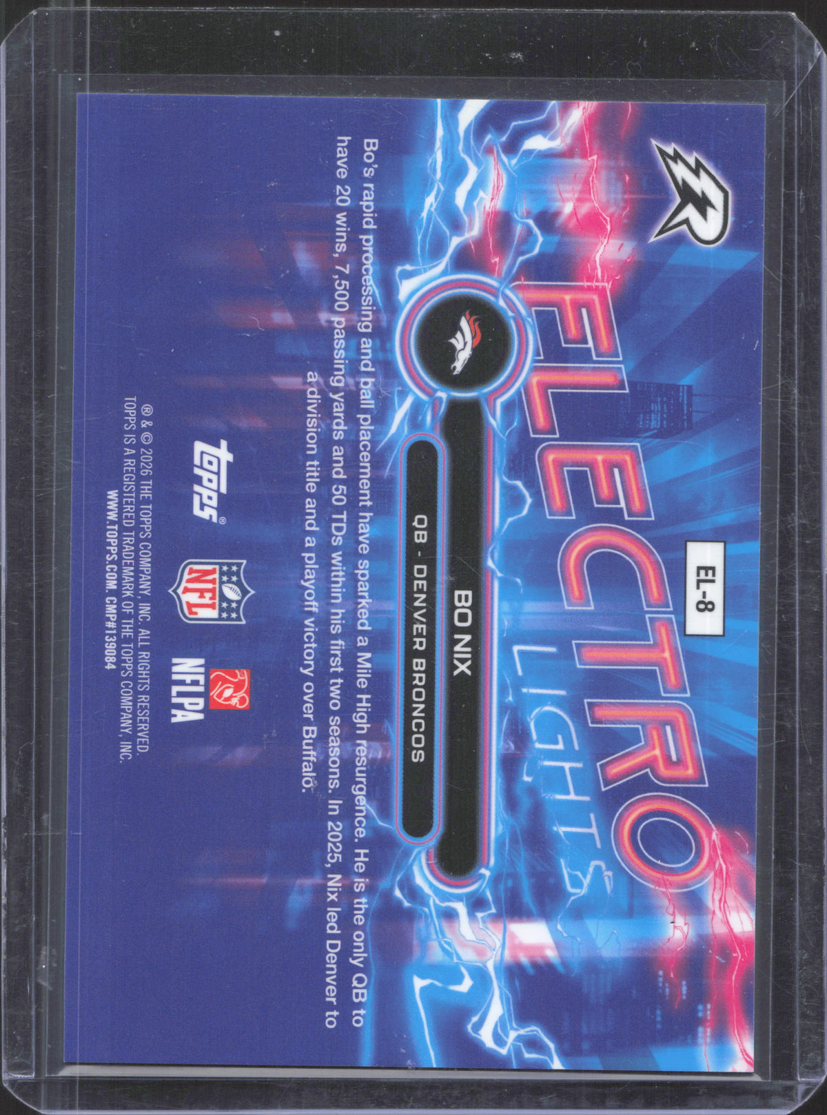 2025 Topps Resurgence Bo Nix #EL-8 Electro Lights