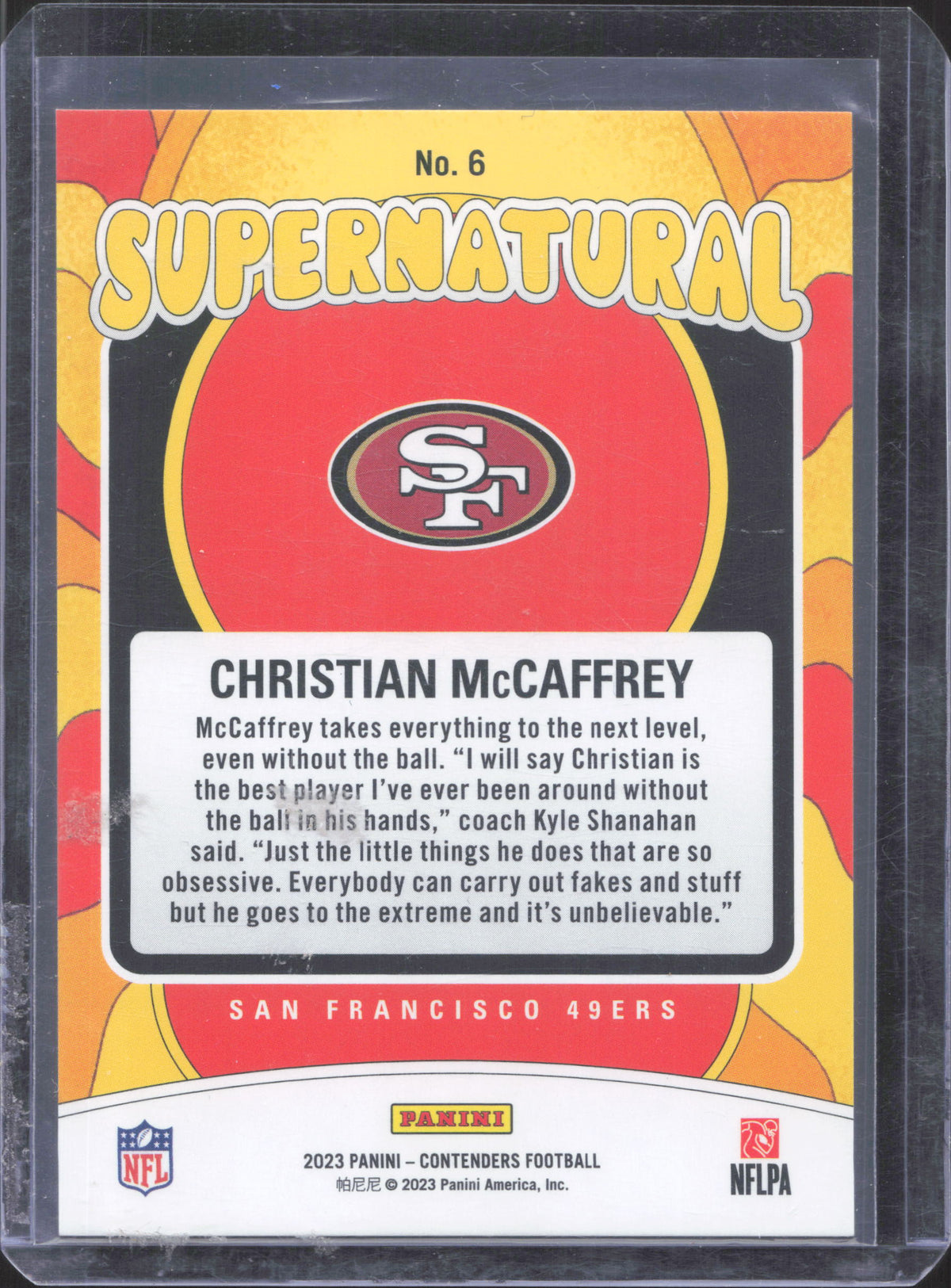 2023 Panini Contenders Christian McCaffrey #6 Supernatural