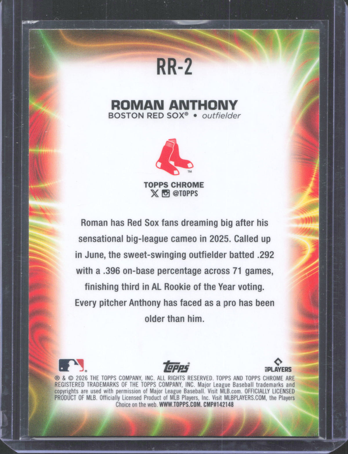 2026 Topps Chrome Roman Anthony #RR-2 Radiating Rookies