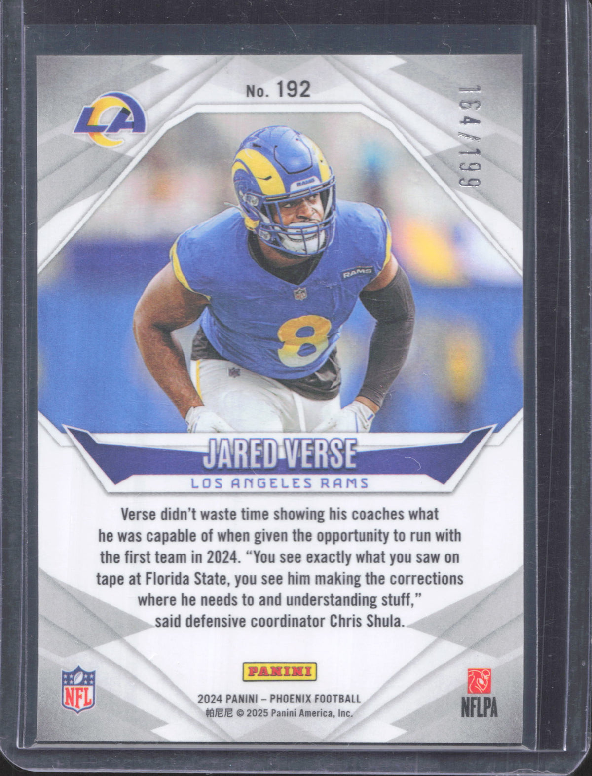 2024 Panini Phoenix Jared Verse #192 Red Lazer 164/299