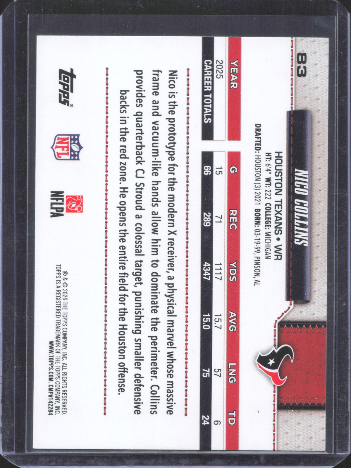 Topps 2026 Topps Flagship Nico Collins #83
