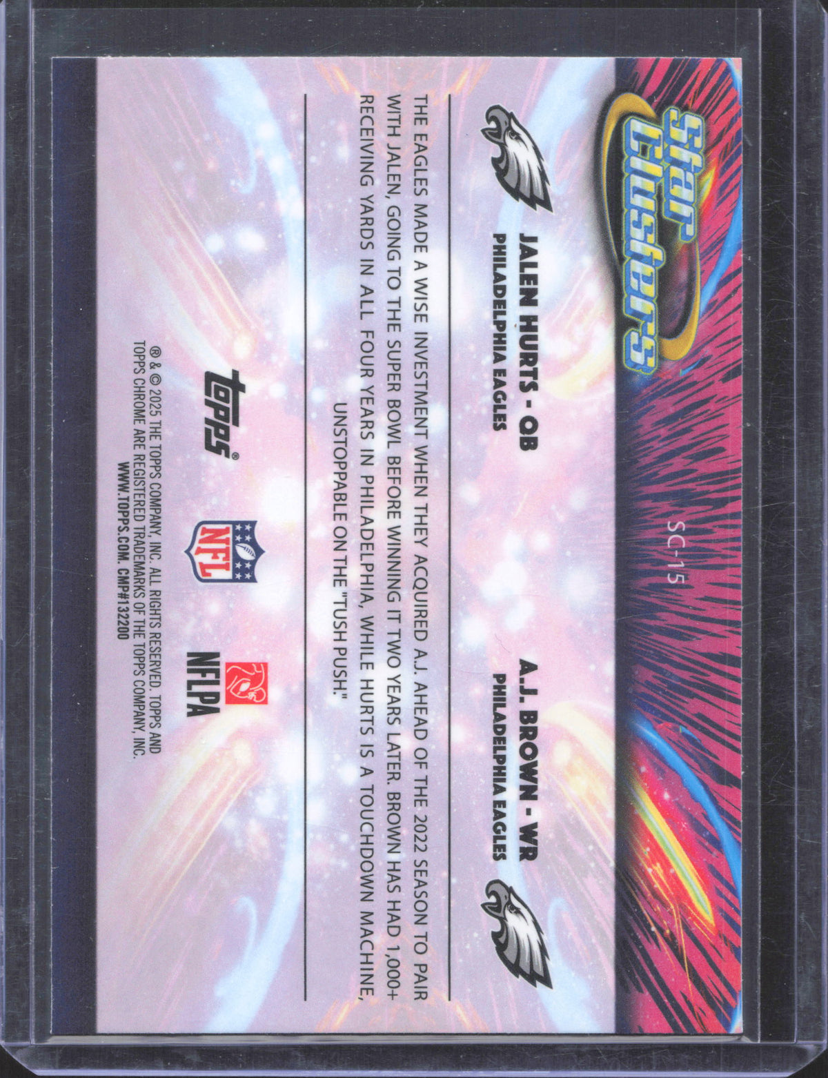 2025 Topps Chrome Cosmic A.J. Brown / Jalen Hurts #SC-15 Star Clusters