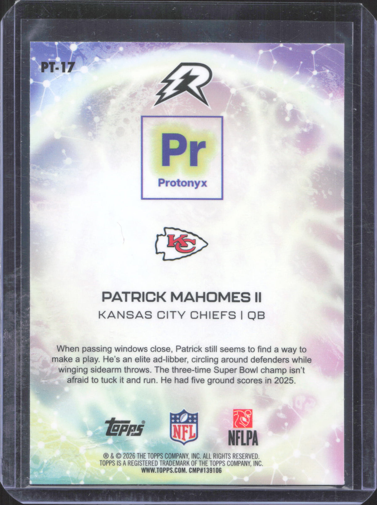 2025 Topps Resurgence Patrick Mahomes II #PT-17 Protonyx