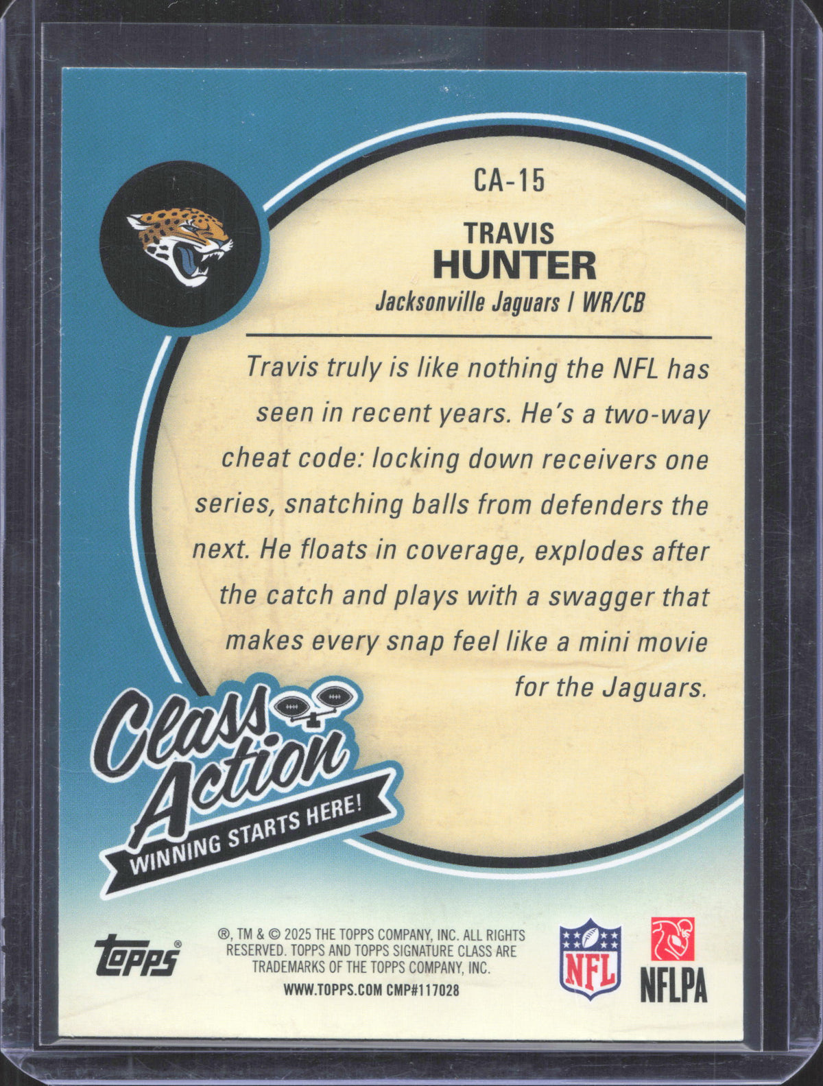 2025 Topps Signature Class Travis Hunter #CA-15 Class Action