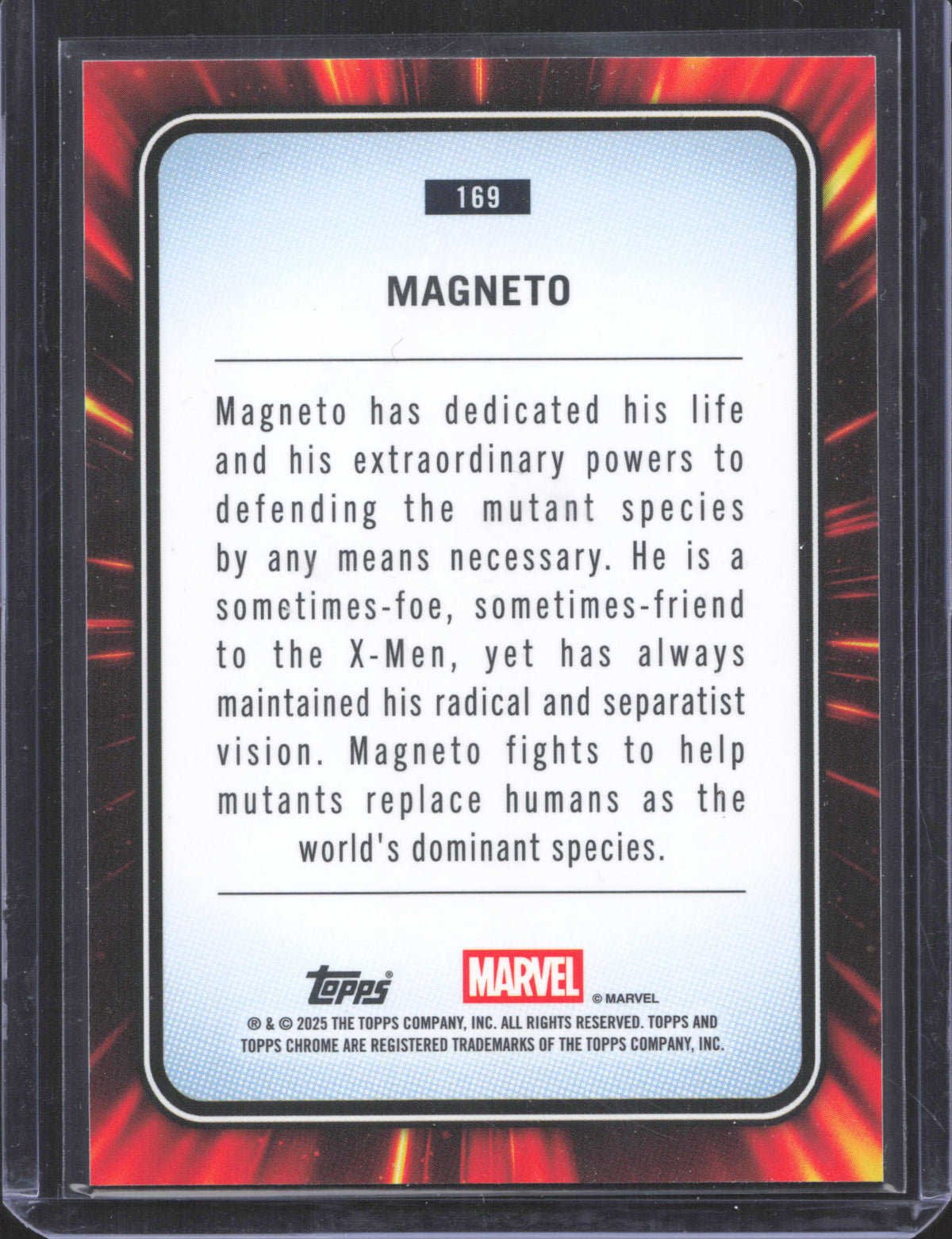 2025 Topps Chrome Marvel Magneto #169 Purple Sapphire 5/15