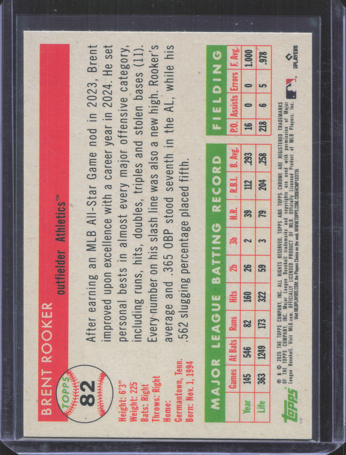 2025 Topps Chrome Platinum Anniversary Brent Rooker #82