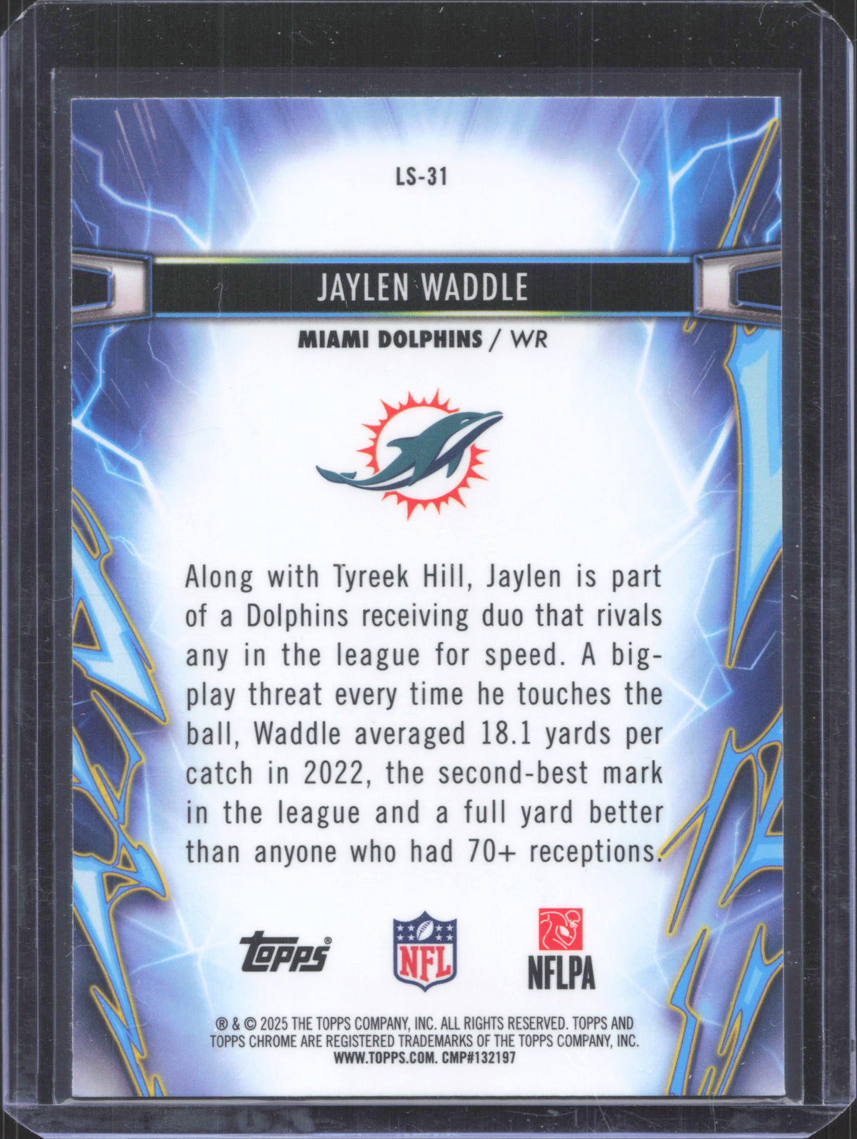 2025 Topps Chrome Cosmic Jaylen Waddle #LS-31 Light Speed