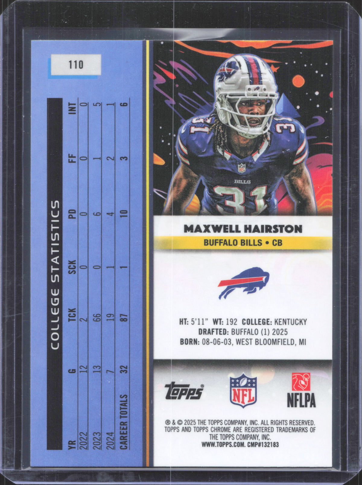 2025 Topps Chrome Cosmic Maxwell Hairston #110 Nucleus Refractor