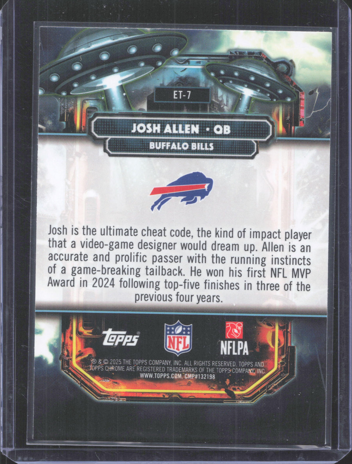 2025 Topps Chrome Cosmic Josh Allen #ET-7 Extraterrestrial Talent