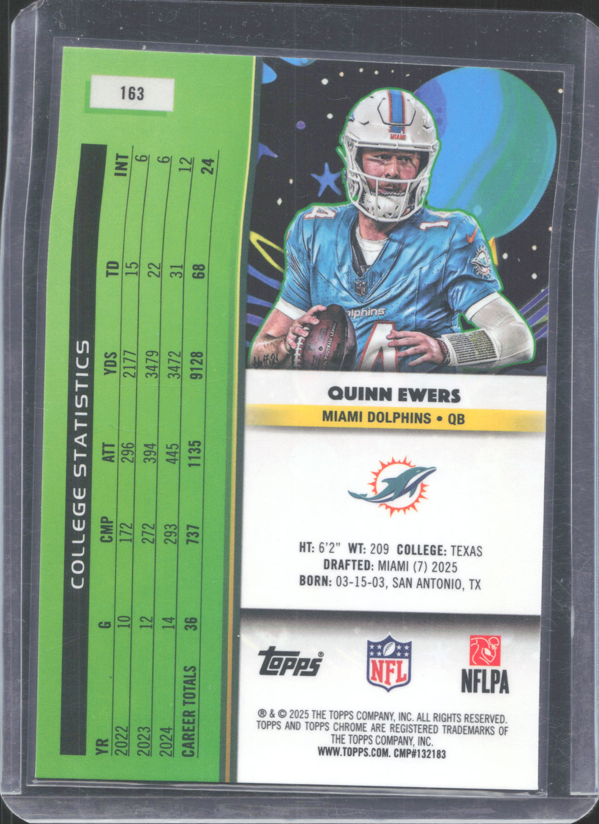 2025 Topps Chrome Cosmic Quinn Ewers #163 White Hole Refractor