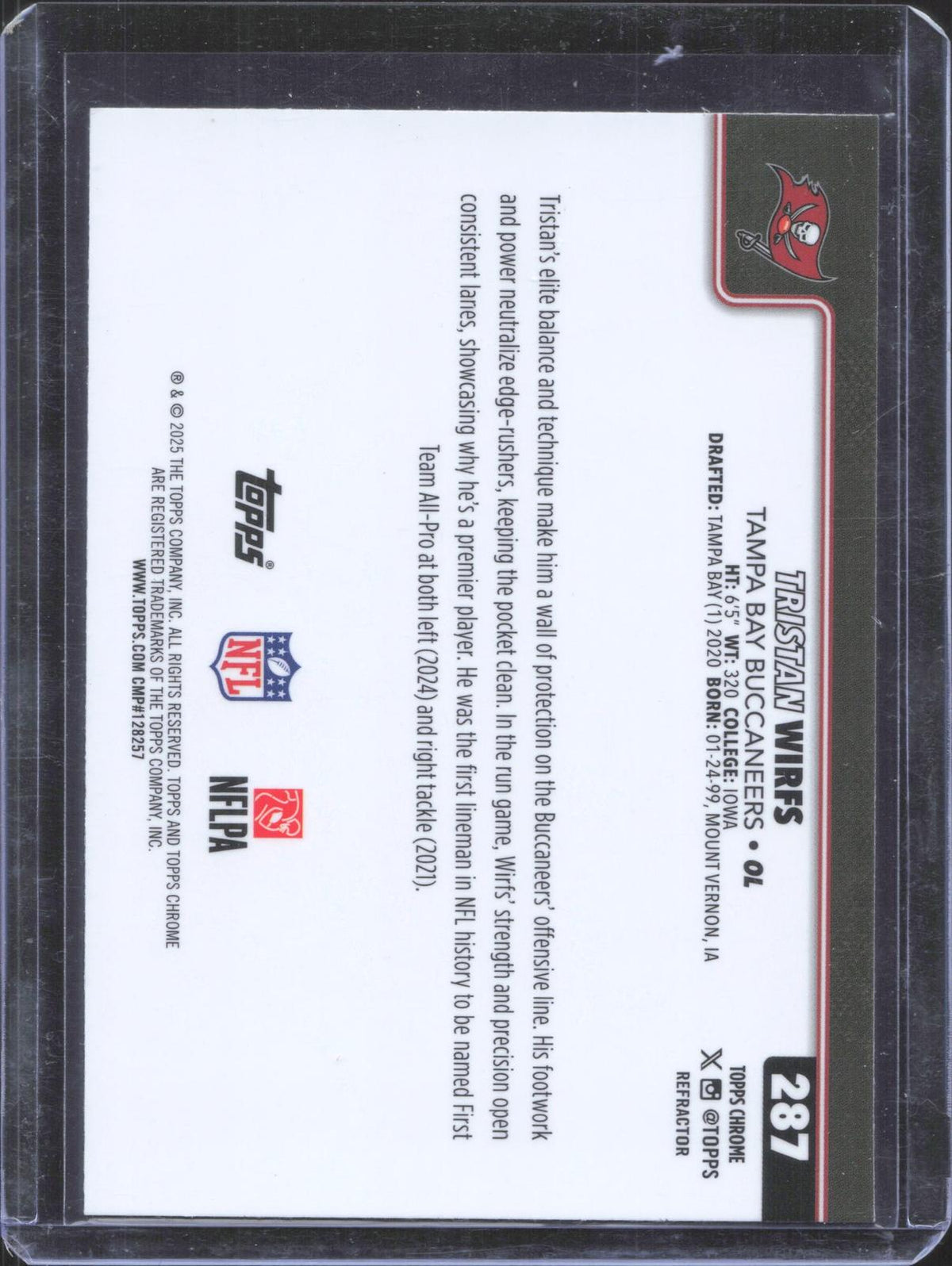 2025 Topps Chrome Tristan Wirfs #287