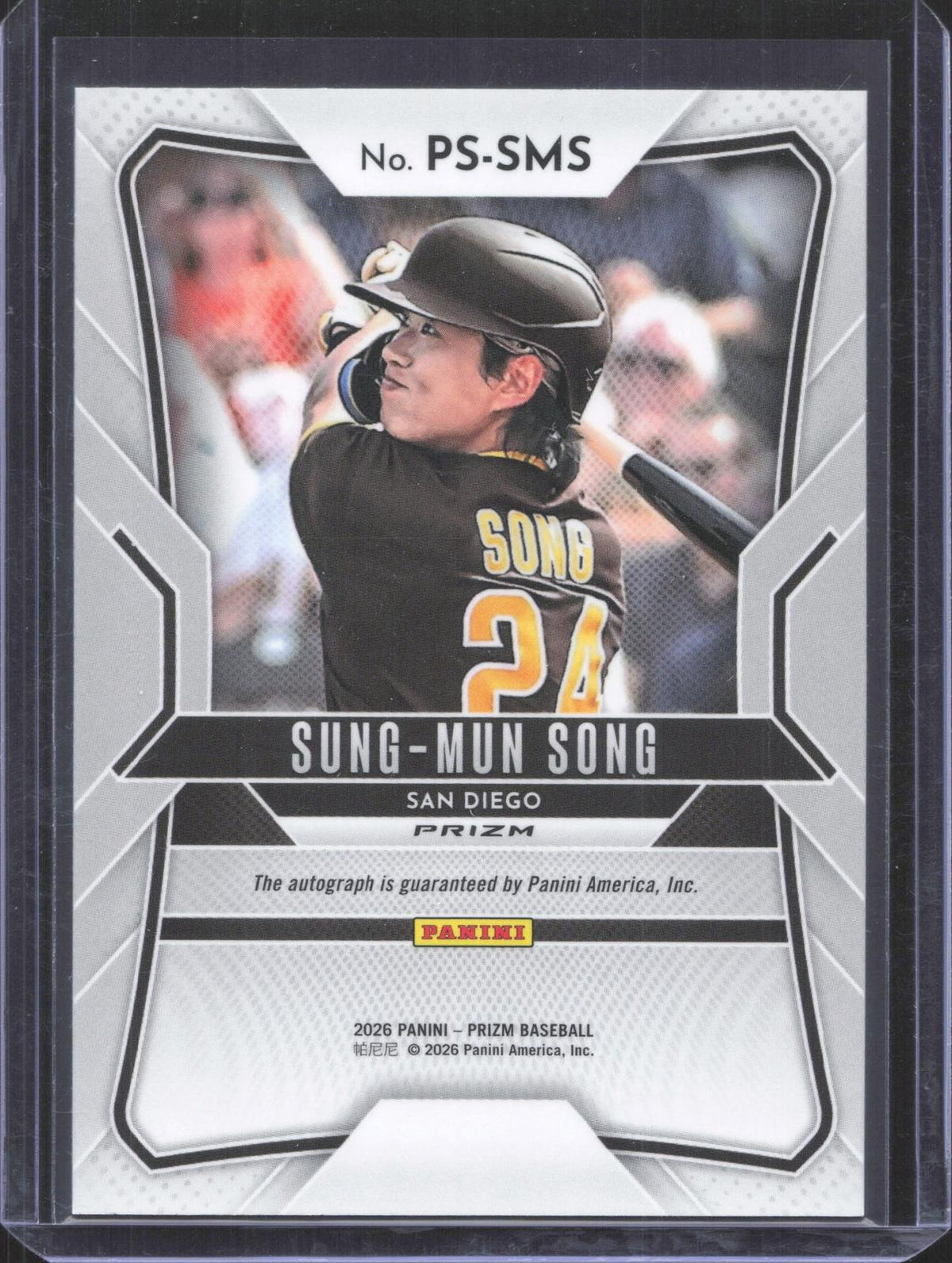 Panini Prizm 2026 Sung Mun Song RC Silver Auto Padres #PS-SMS