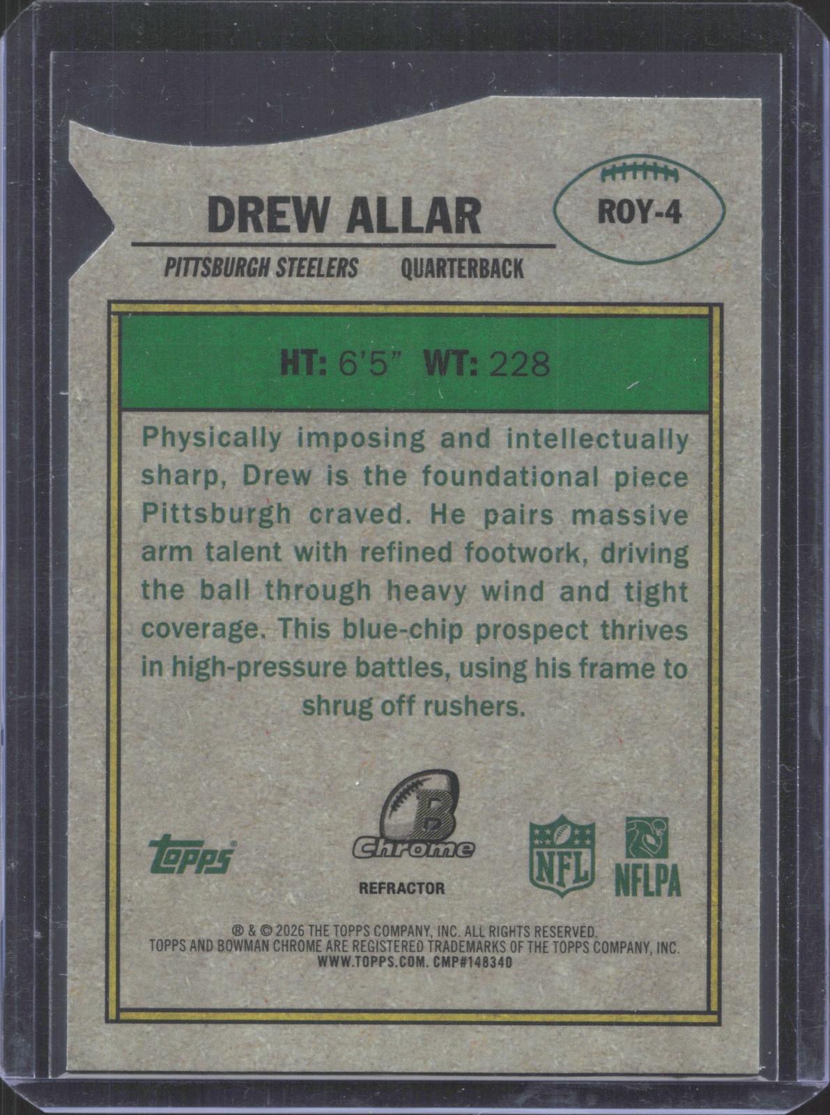 #ROY 4 2026 Bowman Football Drew Allar