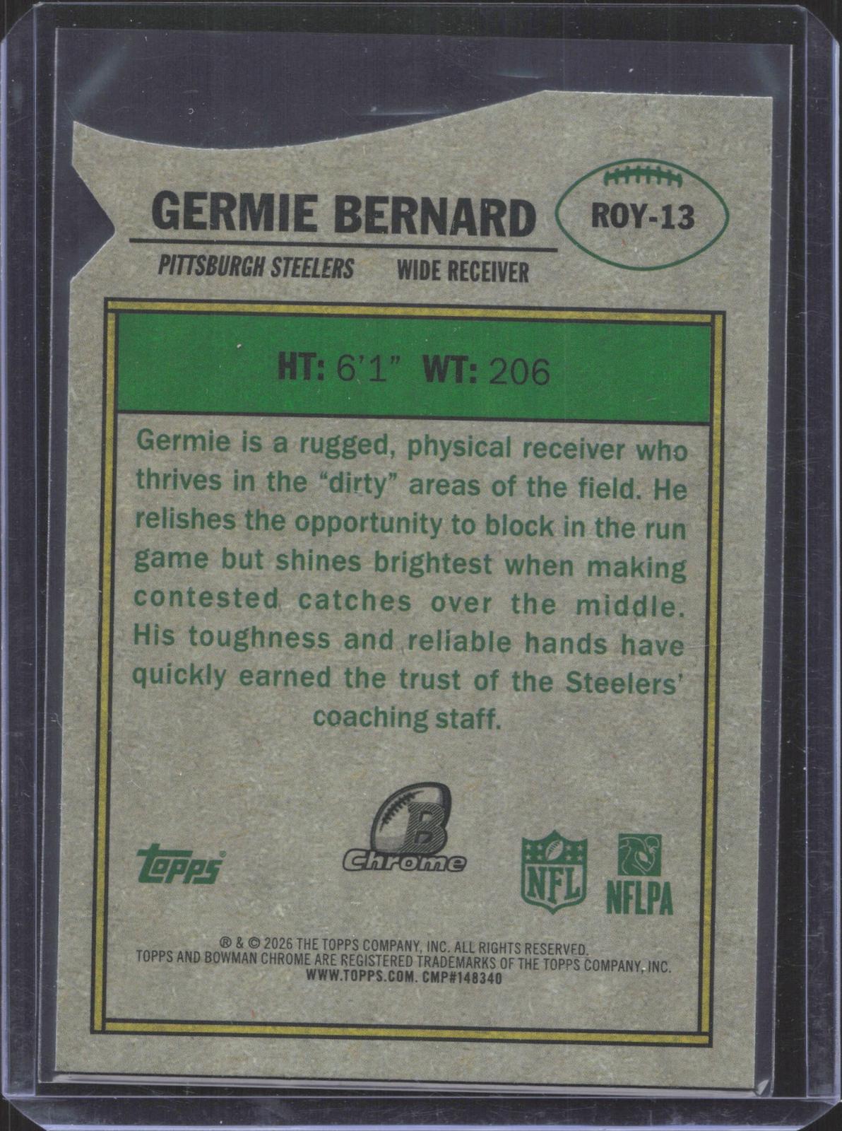 Bowman 2026 Bowman Germie Bernard #ROY-13 Rookie of the Year Favorites