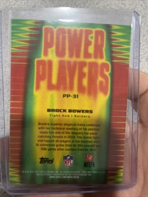 Topps 2025 Topps Chrome Brock Bowers Raiders Power Players PP-31 Yellow /275