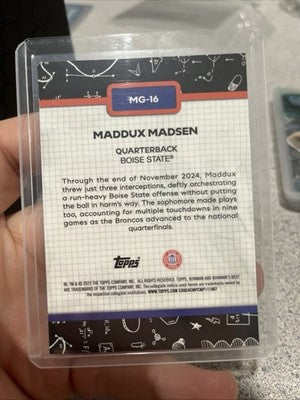 2025 Topps Bowman University Best Maddux Madsen Making the Grade Insert #MG-16