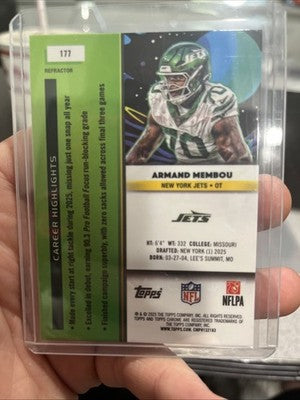 2025 Cosmic Chrome Armand Membou White Hole Refractor Jets Rookie