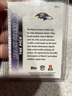 MALAKI STARKS RC 2025 Signature Class The Pick RED #'d /25 - RAVENS