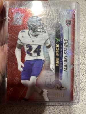 MALAKI STARKS RC 2025 Signature Class The Pick RED #'d /25 - RAVENS