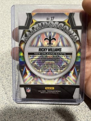 2025 Panini Prizm Black #17 Ricky Williams Kaleidoscopic Silver