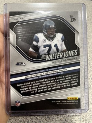 Walter Jones 2025 Panini Prizm Black Purple Ice SP #/149 #135