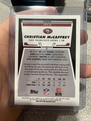 2025 Topps Chrome NFL - Christian McCaffrey #1975-29 Throwback Refractor 49ers