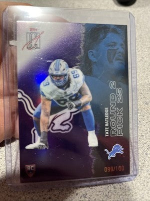 Topps 2025 Signature Series Tate Ratledge #219 Orange 16/100 Detroit Lions