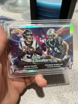 2025 Topps Chrome Cosmic Bryce Young & Tetairoa McMillan Star Clusters Insert RC