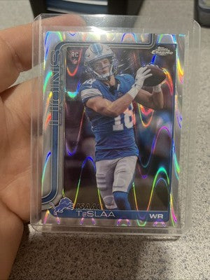 2025 Topps Chrome Isaac Tesla RayWave Refractor Rookie RC Lions 🔥