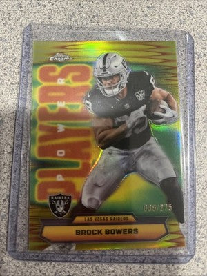 Topps 2025 Topps Chrome Brock Bowers Raiders Power Players PP-31 Yellow /275