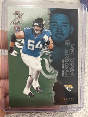 2026 Topps Signature Class Wyatt Milum Green  RC #/150 - Jaguars