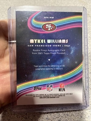 Mykel Williams 2025 Topps Finest Football Rookie Auto San Francisco 49ers RFA-MW