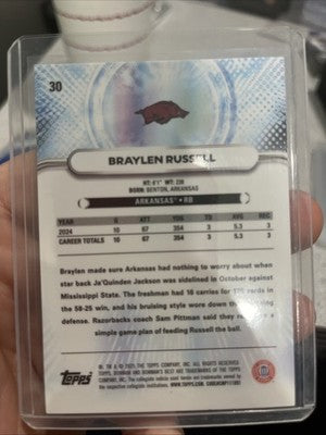 2025 Bowman's Best University - Braylen Russell #30 Purple Lava Refractor /75...