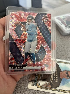 Cam Ward Red Camo 2025 Panini Mosaic #382 Titans