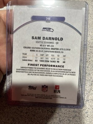 2025 Topps Finest Sam Darnold Rare Purple Refractor /125 Seahawks