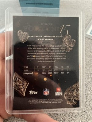2025 Topps Chrome Cam Ward Rc Fortune 15 Refractor #F15-22 Tennessee Titans